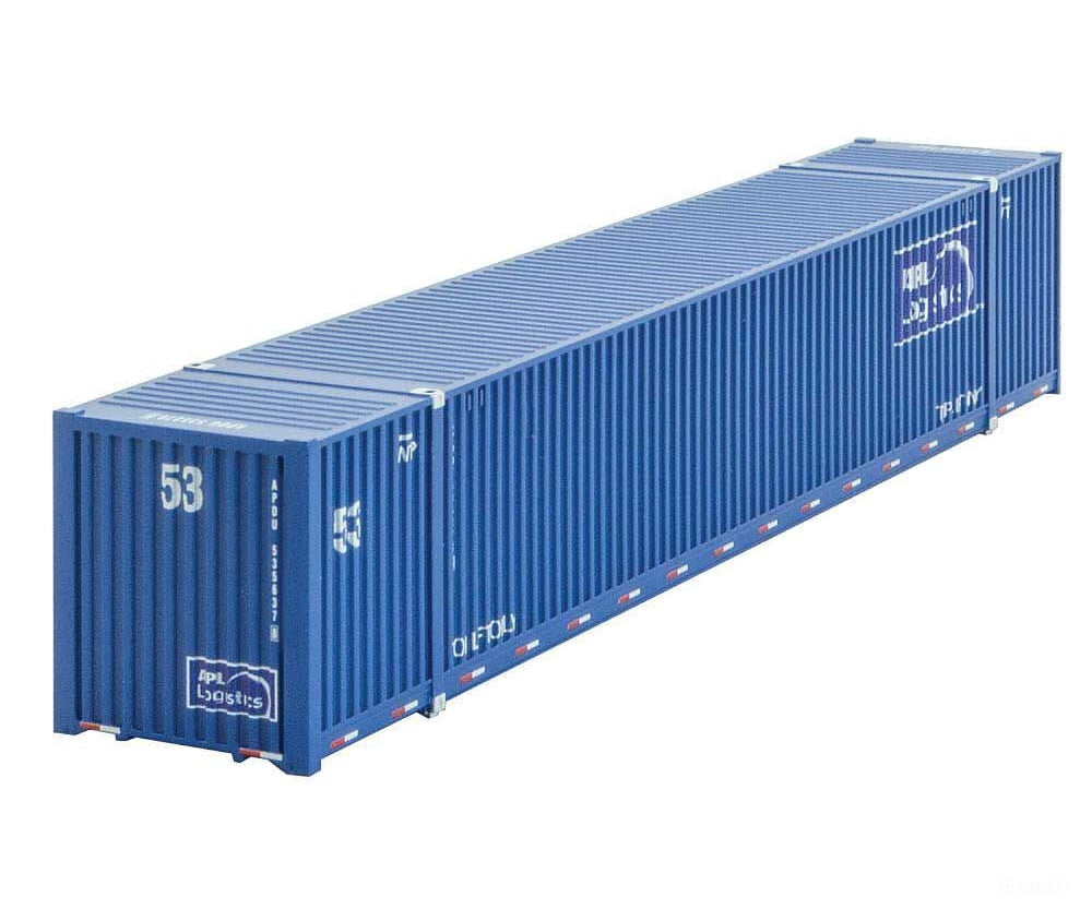 Micro Trains N 46900122 Cimc 53 Corrugated Container - Assembled -- Apl Logistics 5356378 (Blue