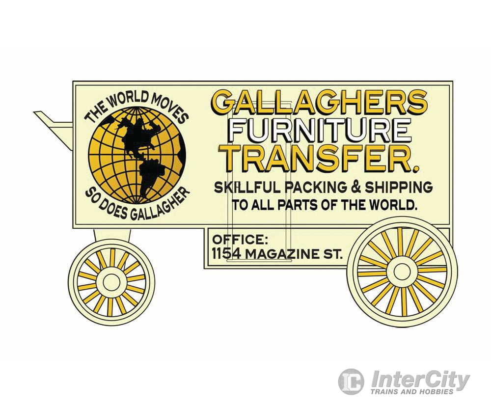 Micro Trains N 47000279 Moving Van Wagon 2-Pack - Kit -- Bj Costich & Sons (Blue) Gallaghers