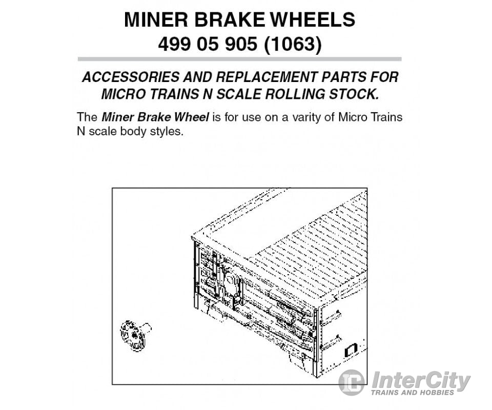 Micro Trains N 49905905 Brake Wheels -- Horizontal Mount Miner Pkg(12) Detailing Parts