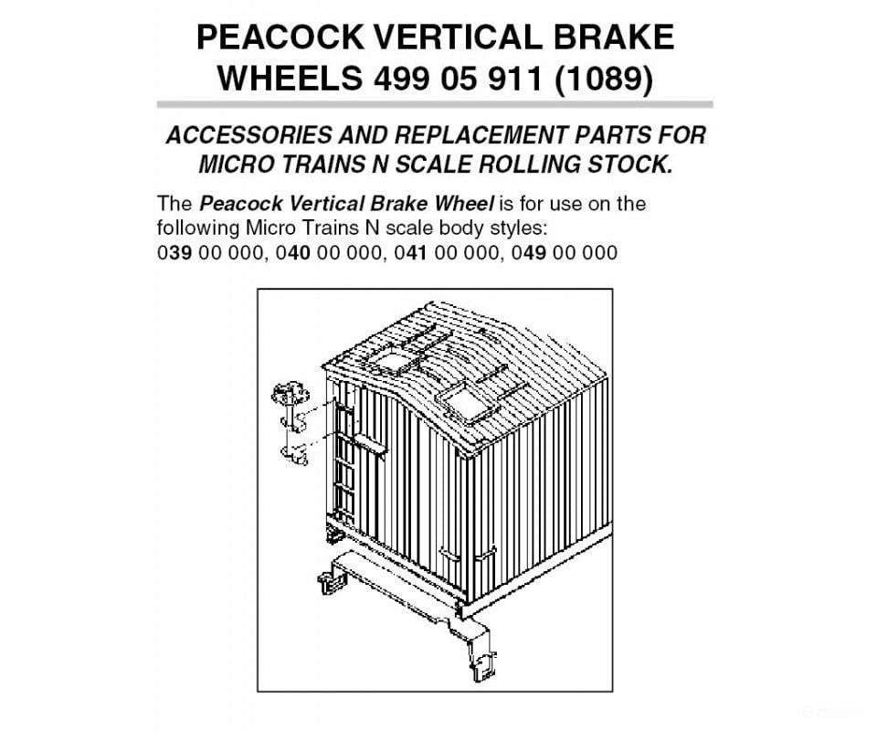 Micro Trains N 49905911 Brake Wheels -- Vertical Type Pkg(12) Detailing Parts