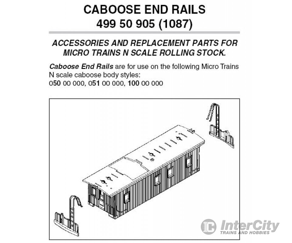 Micro Trains N 49950905 End Rails -- For Cabooses Pkg(12) Parts