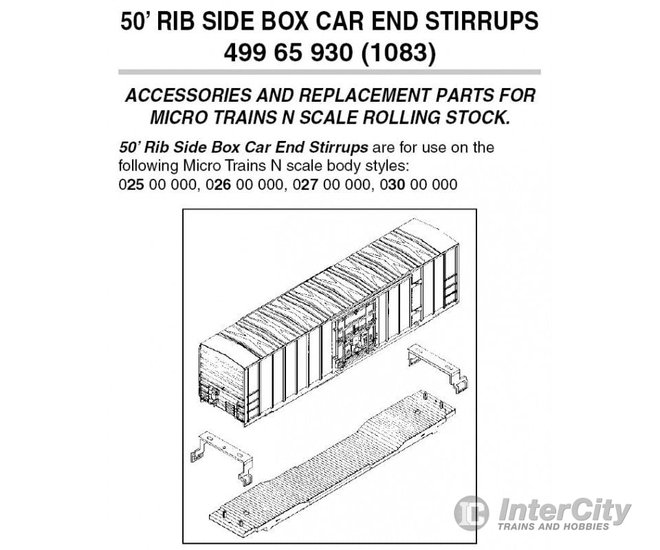 Micro Trains N 49965930 Stirrups Rib Side -- Pkg(12) Parts