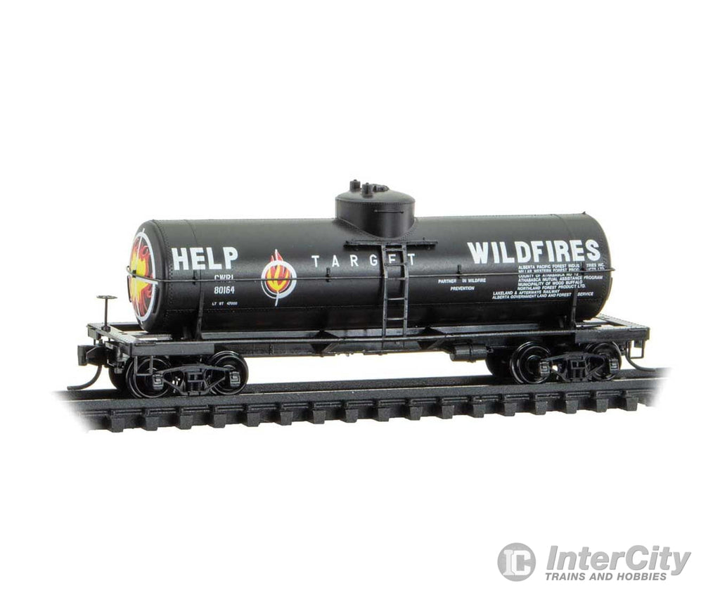 Micro Trains N 6500366 39’ Single-Dome Tank Car - Central Western Railway #80164 (Target Wildfires Scheme black white