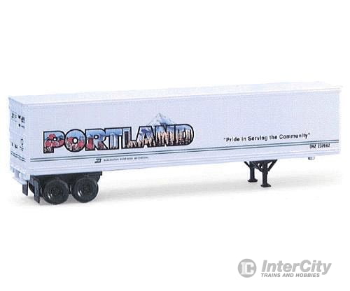 Micro Trains N 67210 45 Intermodel Trailer -- Burlington Northern Intermodal Cityscape Portland Or