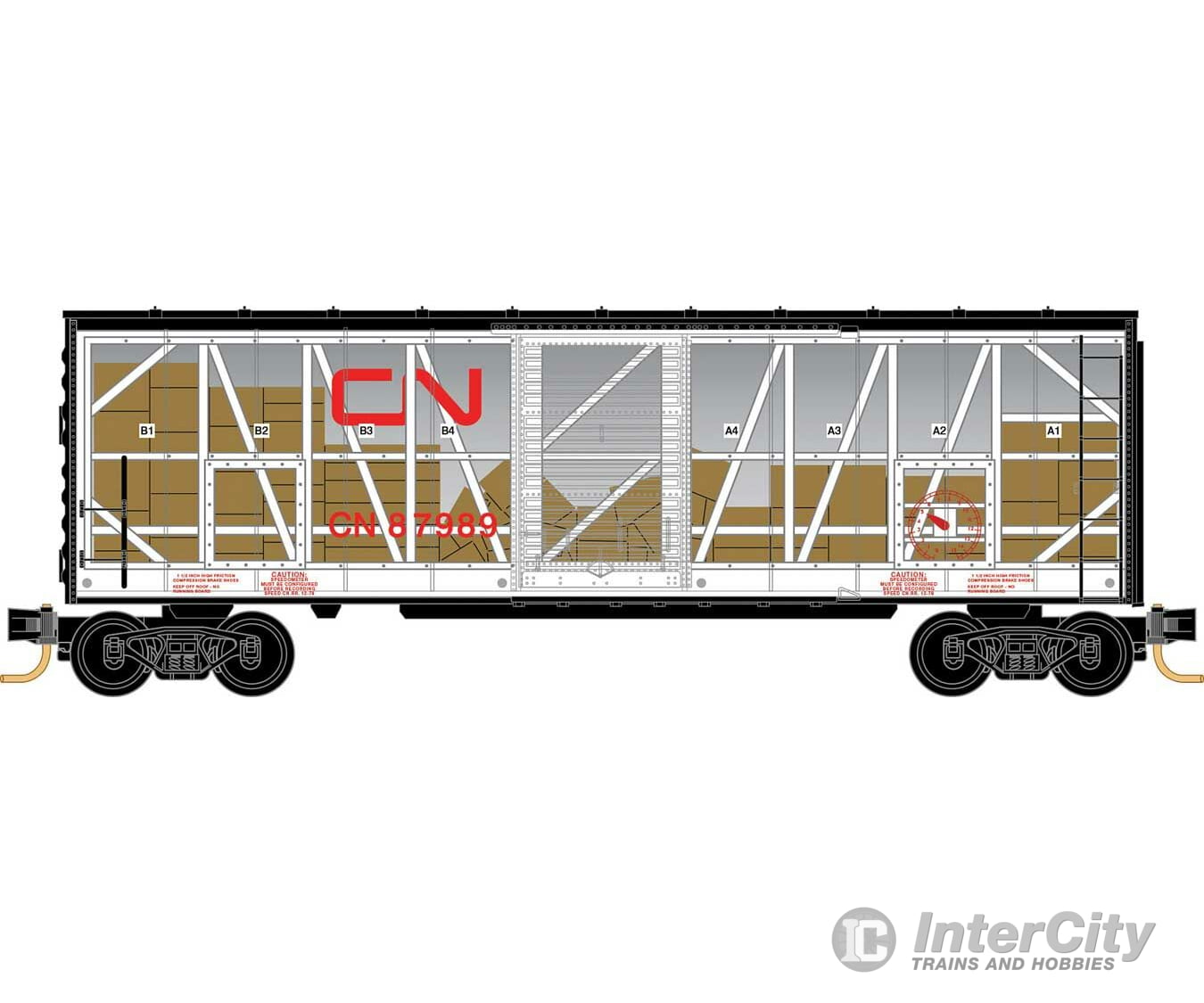 Micro Trains N 7300250 40 Single-Door Boxcar No Roofwalk - Ready To Run -- Canadian National #87989