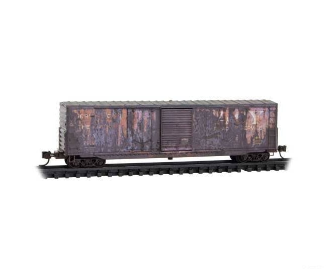 Micro Trains N 7644530 50’ Plug & Sliding Door Boxcar No Roofwalk - Akron Canton & Youngstown #2320 (Weathered Boxcar