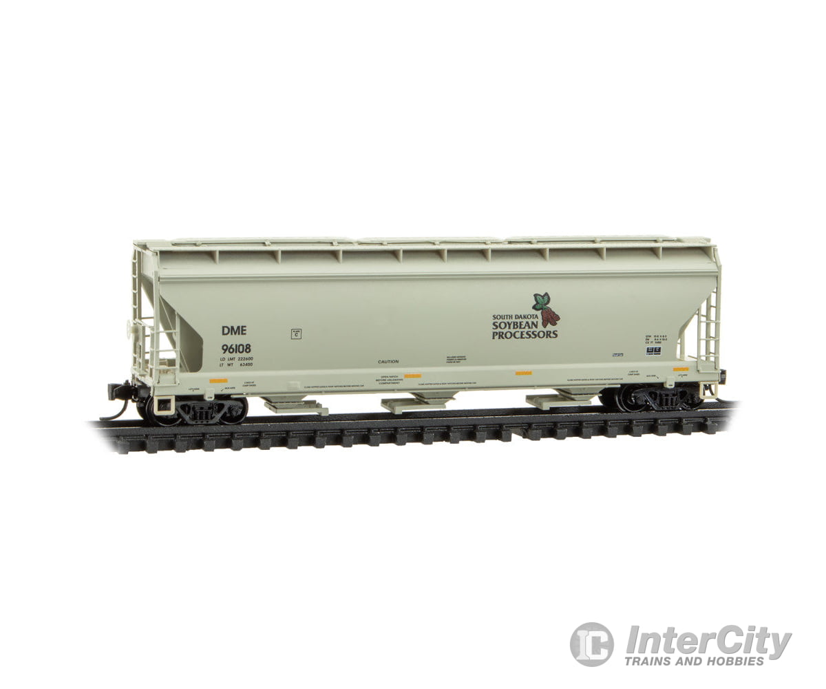 Micro Trains N 9400910 ACF 3-Bay Center Flow Covered Hopper with Elongated Hatches - South Dakota Soybean Processors