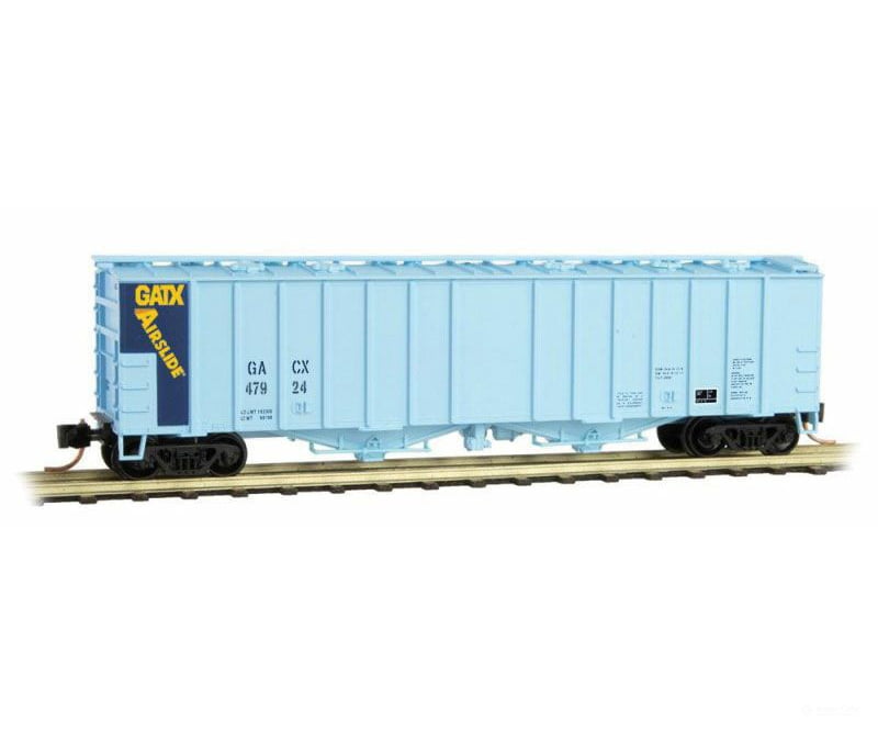 Micro Trains N 9800012 50 Airslide Covered Hopper - Ready To Run -- Gatx Leasing Gacx #47924 (Blue