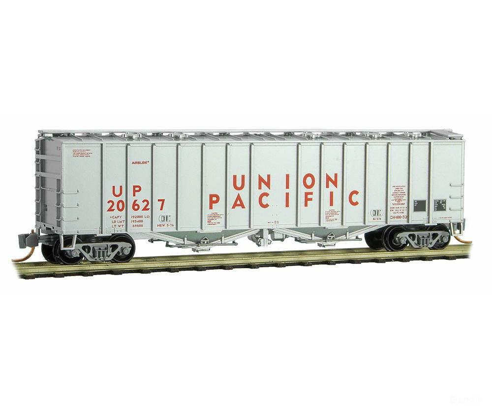 Micro Trains N 9800052 50 Airslide Covered Hopper - Ready To Run -- Union Pacific #20627 (1970S
