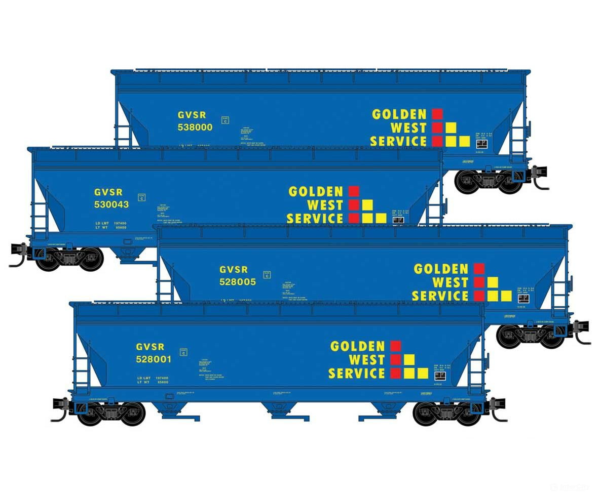 Micro Trains N 98300199 Acf 3-Bay Center Flow Covered Hopper W/Elongated Hatches 4-Pack - Ready To