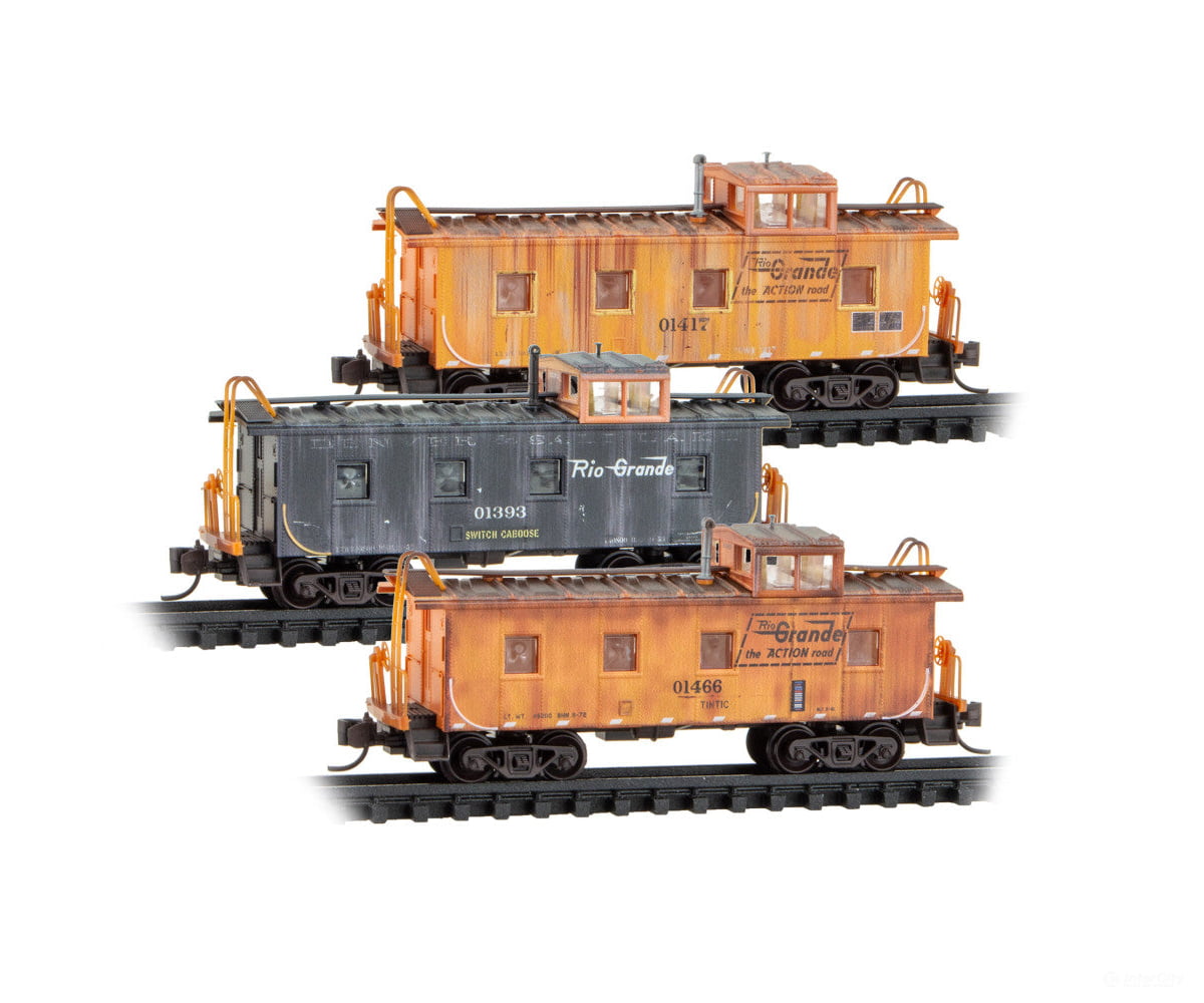 Micro Trains N 98302288 Denver & Rio Grande Western® Weathered Caboose 3-Pack - Freight Cars