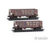 Micro Trains N 98305094 33’ 2-Bay Rib Side Hopper - Southern Pacific #464938 464987 (Weathered Boxcar Red Sans Serif
