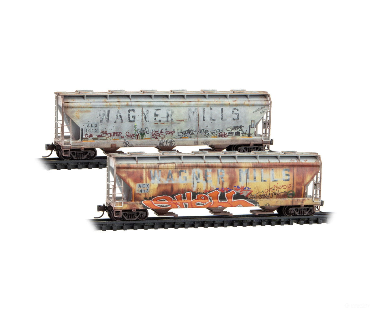 Micro Trains N 98305105 The Andersons Company ex-Wagner Mills Weathered 2-Pack Freight Cars