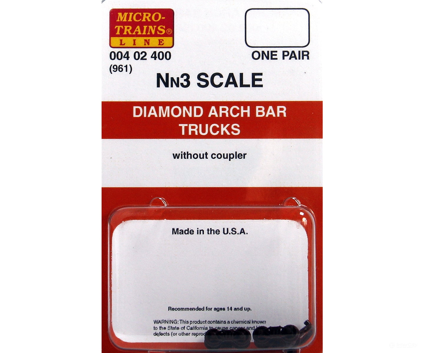 Micro Trains 402400 Diamond Arch Bar Trucks - Less Couplers 1 Pair &