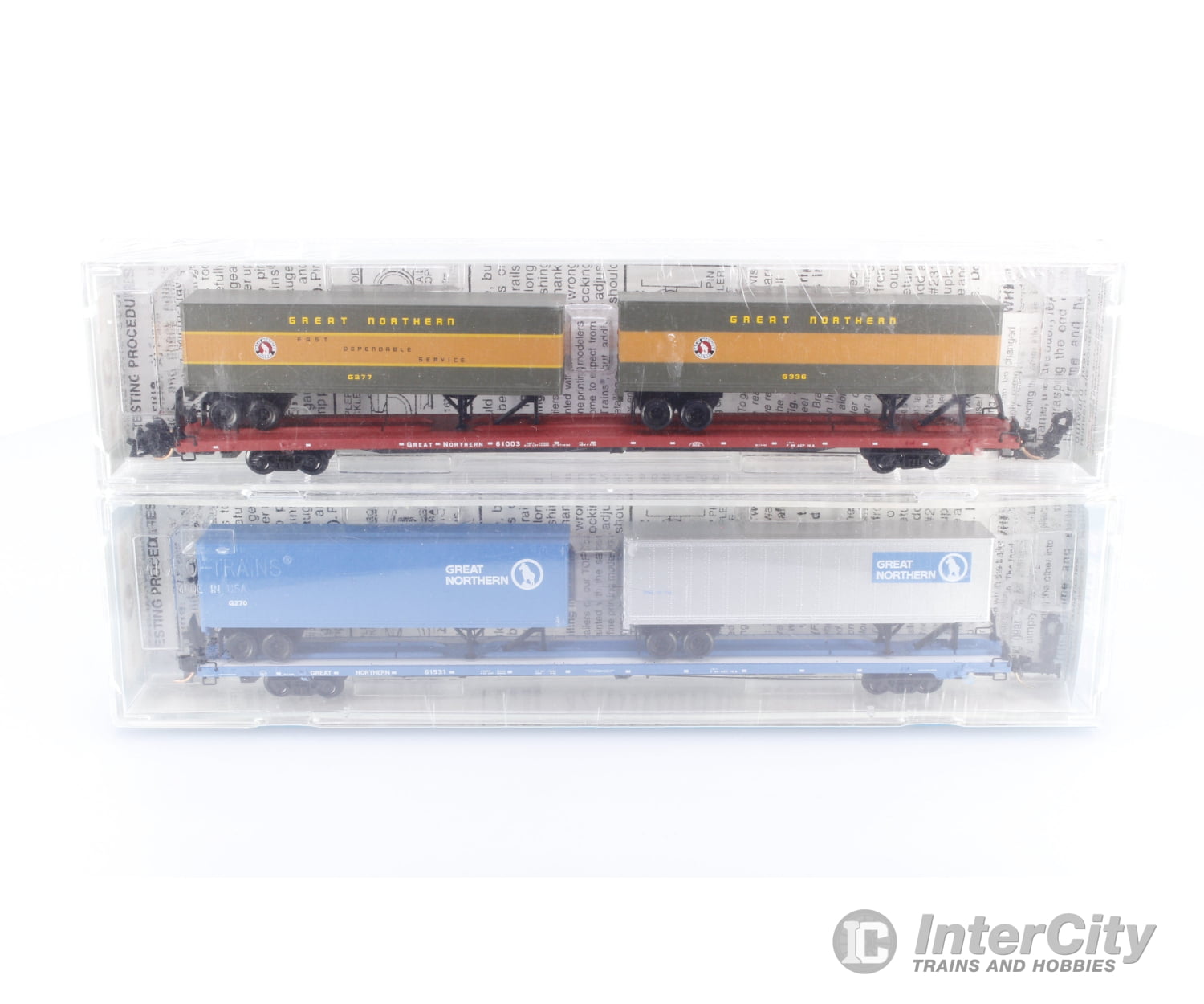 Micro Trains NSC 02-25/26 N 1st and 2nd in the Vintage Piggyback Series Great Northern (GN) 61003/61531 Freight Cars