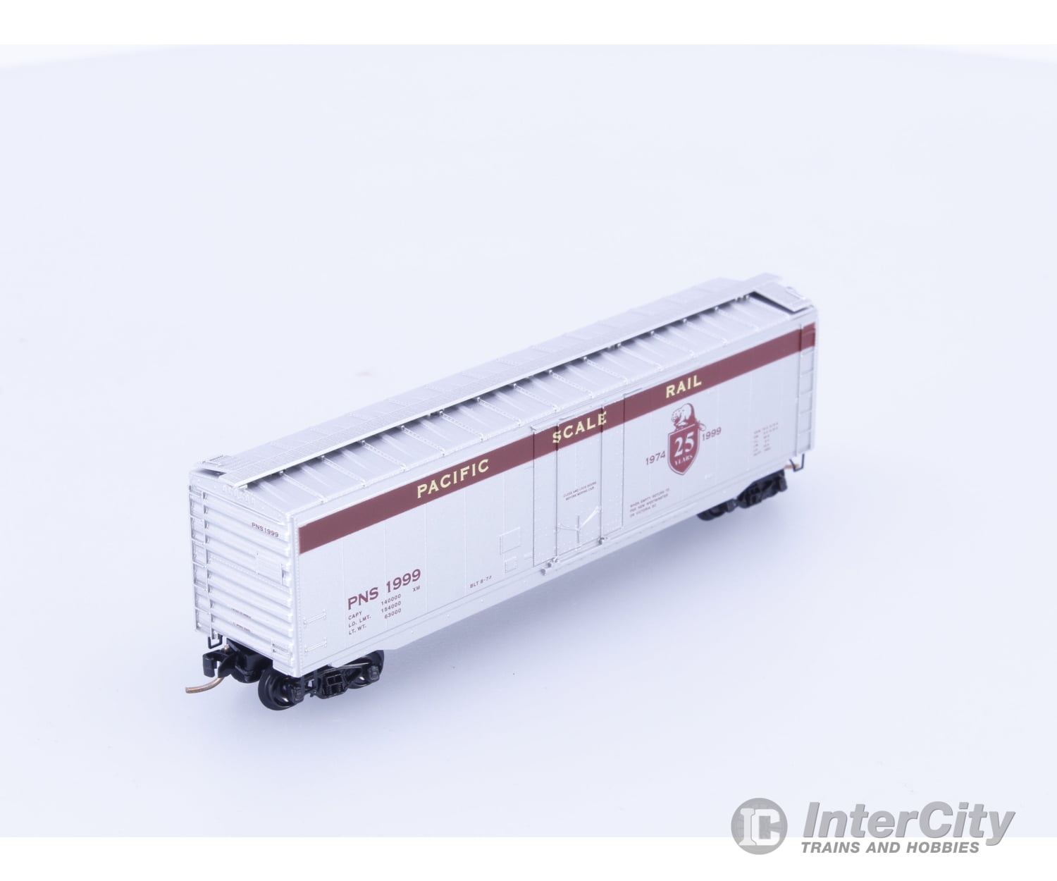 Micro Trains PNS-9 N 25th Anniversary 50’ Steel Boxcar Pacific Scale Rail 1999 Freight Cars