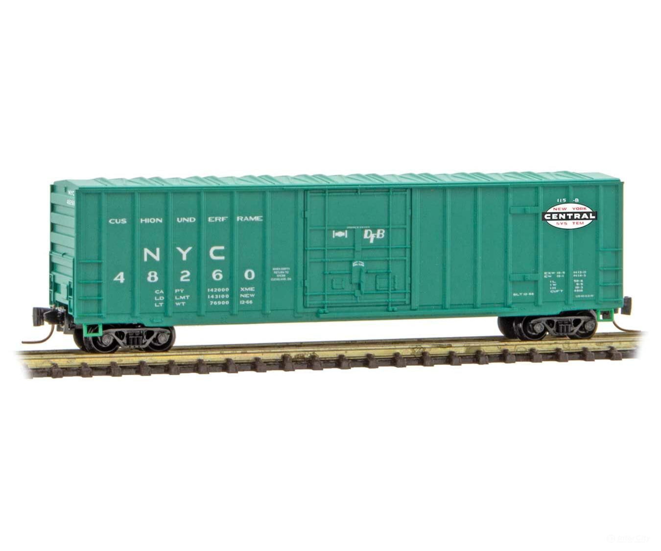 Micro Trains Z 51100281 50 Rib-Side Plug-Door Boxcar No Roofwalk - Ready To Run -- New York Central