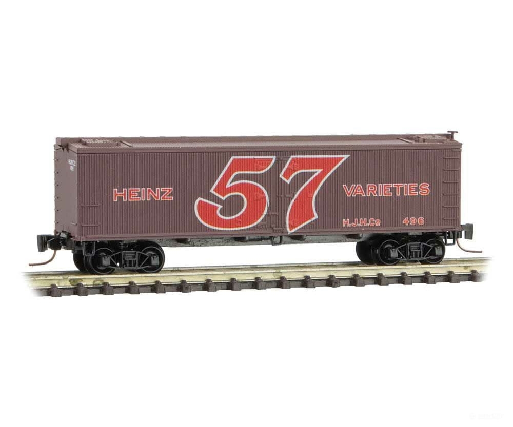 Micro Trains Z 51800490 40 Wood-Sheathed Ice Reefer - Ready To Run -- Heinz 496 (Boxcar Red Red