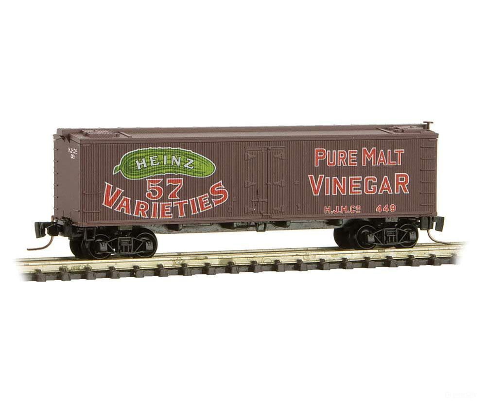 Micro Trains Z 51800500 40 Wood-Sheathed Ice Reefer - Ready To Run -- Heinz 449 (Boxcar Red Red