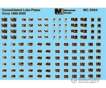 Microscale 5004 Consolidated Lube Plates -- 1990-2000 Decals