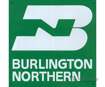 Microscale A 10027 Embossed Die-Cut Metal Sign - Burlington Northern Books