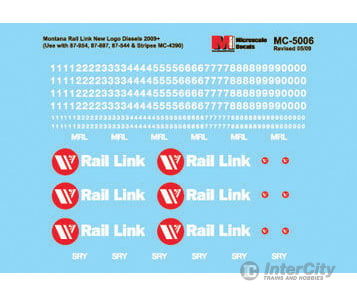 Microscale Ho 5006 Montana Rail Link - Mrl -- Mini-Cal Diesel Locomotives (New Logo) 2009-Present