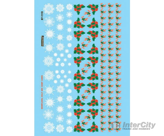 Microscale Ho 871119 Railroad Decal Set -- Christmas Train Graphics Holly & Snowflakes Decals