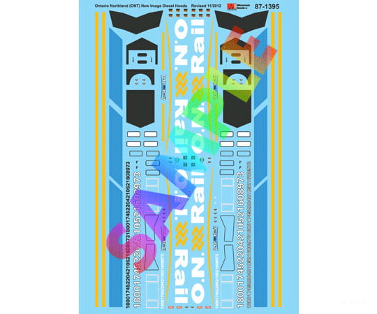 Microscale Ho 871395 Railroad Decal Set -- Ontario Northland Diesels Revised Image 2011 + Decals