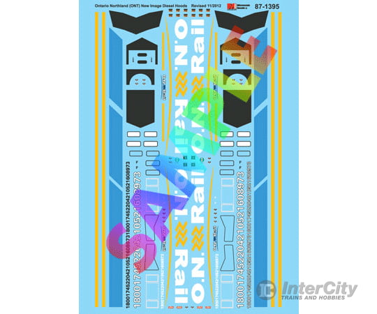 Microscale Ho 871395 Railroad Decal Set -- Ontario Northland Diesels Revised Image 2011 + Decals