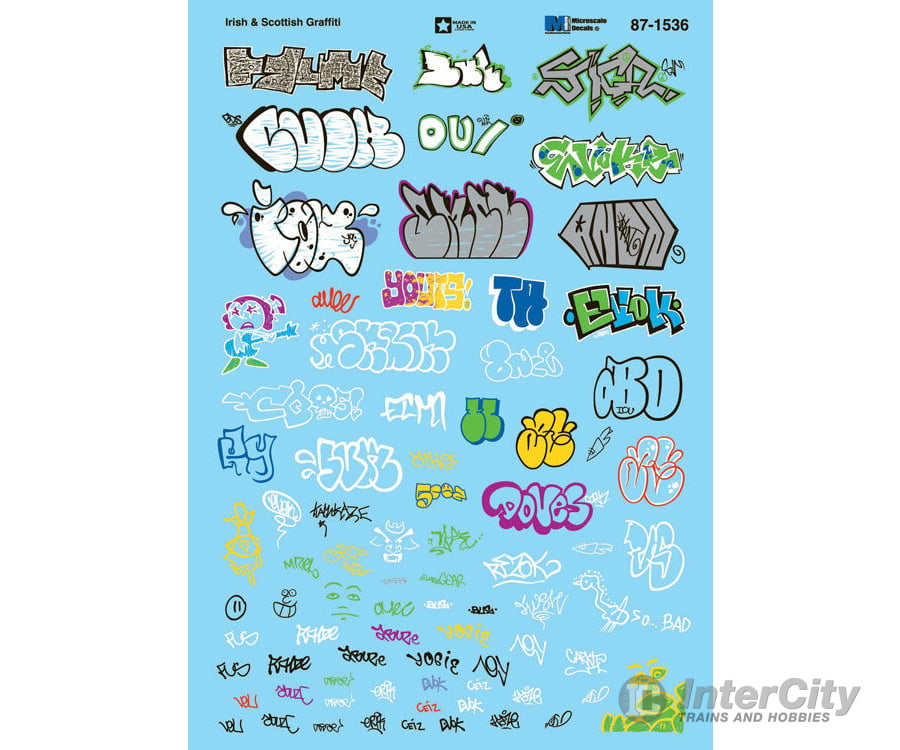 Microscale Ho 871536 Graffiti Decal Set -- Irish And Scottish Decals