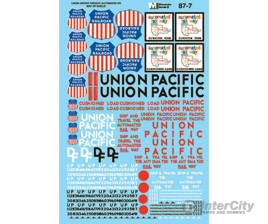 Microscale Ho 877 Union Pacific - Up -- Freight Cars 1965-1970 Decals