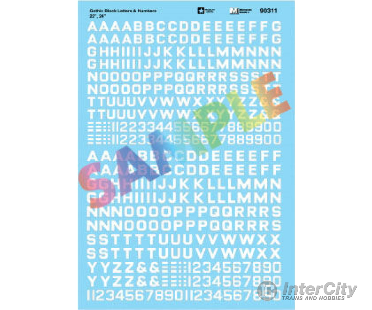 Microscale Ho 90311 Alphabet & Number Decal Set - - Gothic Block (White) 22’ 24’ Decals