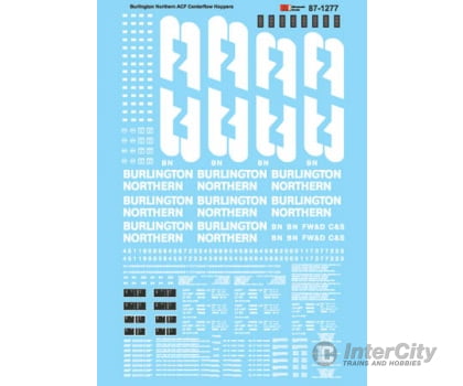 Microscale N 601277 Burlington Northern - BN - ACF Centerflow Hoppers Decals