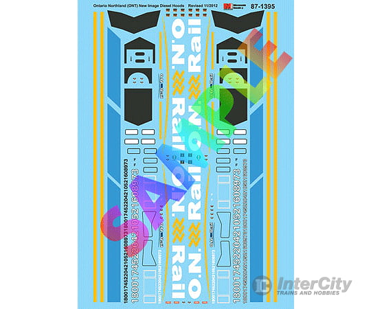 Microscale N 601395 Railroad Decal Set -- Ontario Northland Diesels Revised Image 2011 + Decals