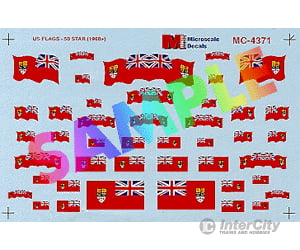 Microscale N 604371 Canadian Flags -- 1870-1965 Red W/Union Jack In Field Decals