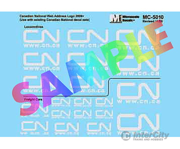 Microscale N 605010 Railroad Decal Set -- Canadian National Web Address Logo (Gray) Decals