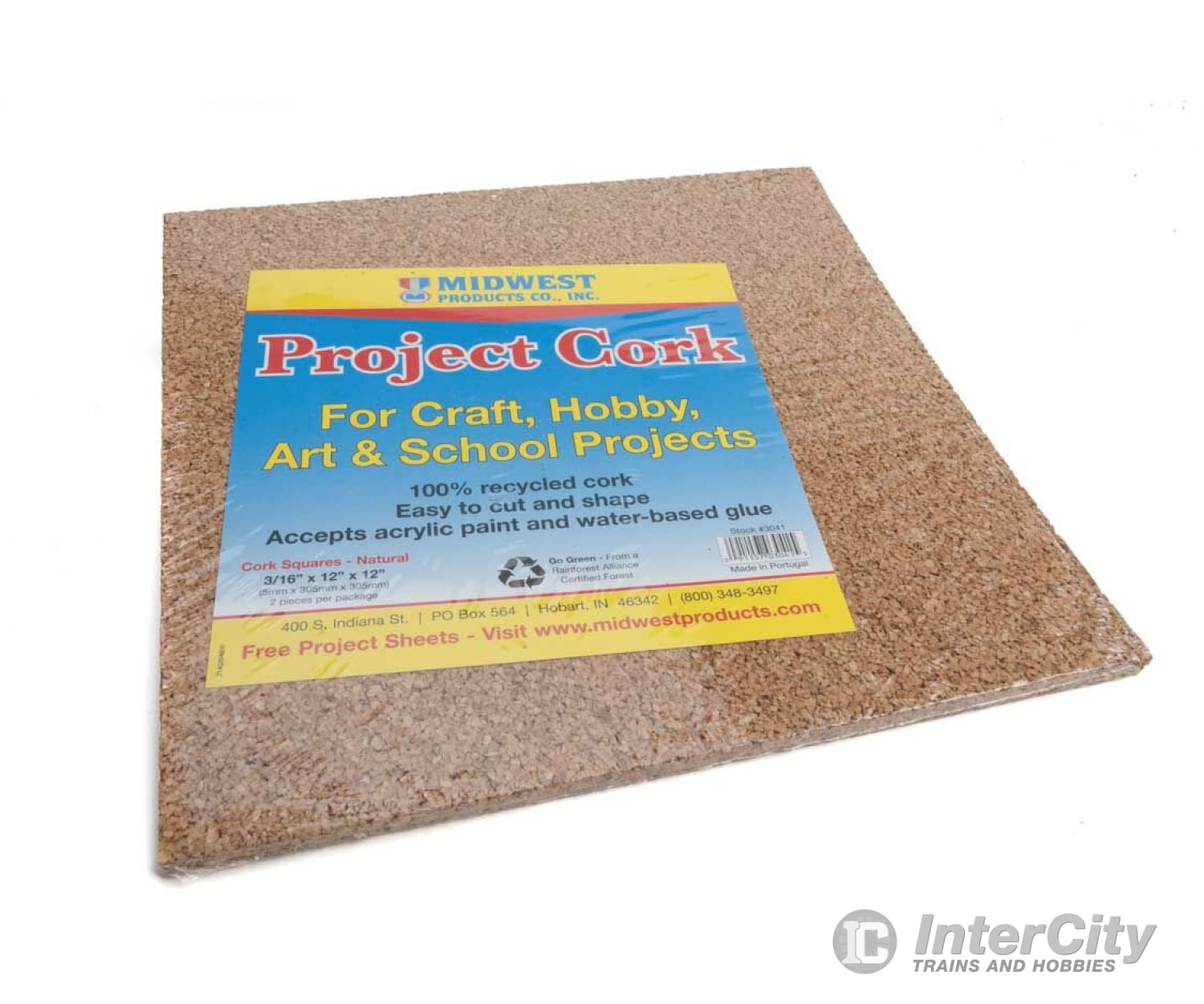 Midwest Products Co A 3041 Cork Sheet Pkg(2) -- 12 X 3/16’ 30.5.5Cm Ballast & Roadbed
