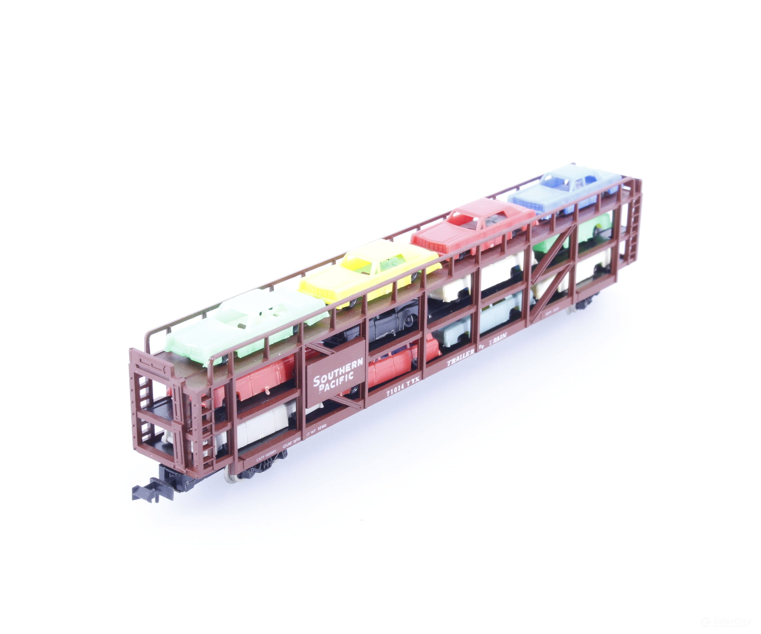 Minitrix 51315200 N Tri Level Open Autorack (TTX) Southern Pacific (SP) 71014(#2) - Freight Cars