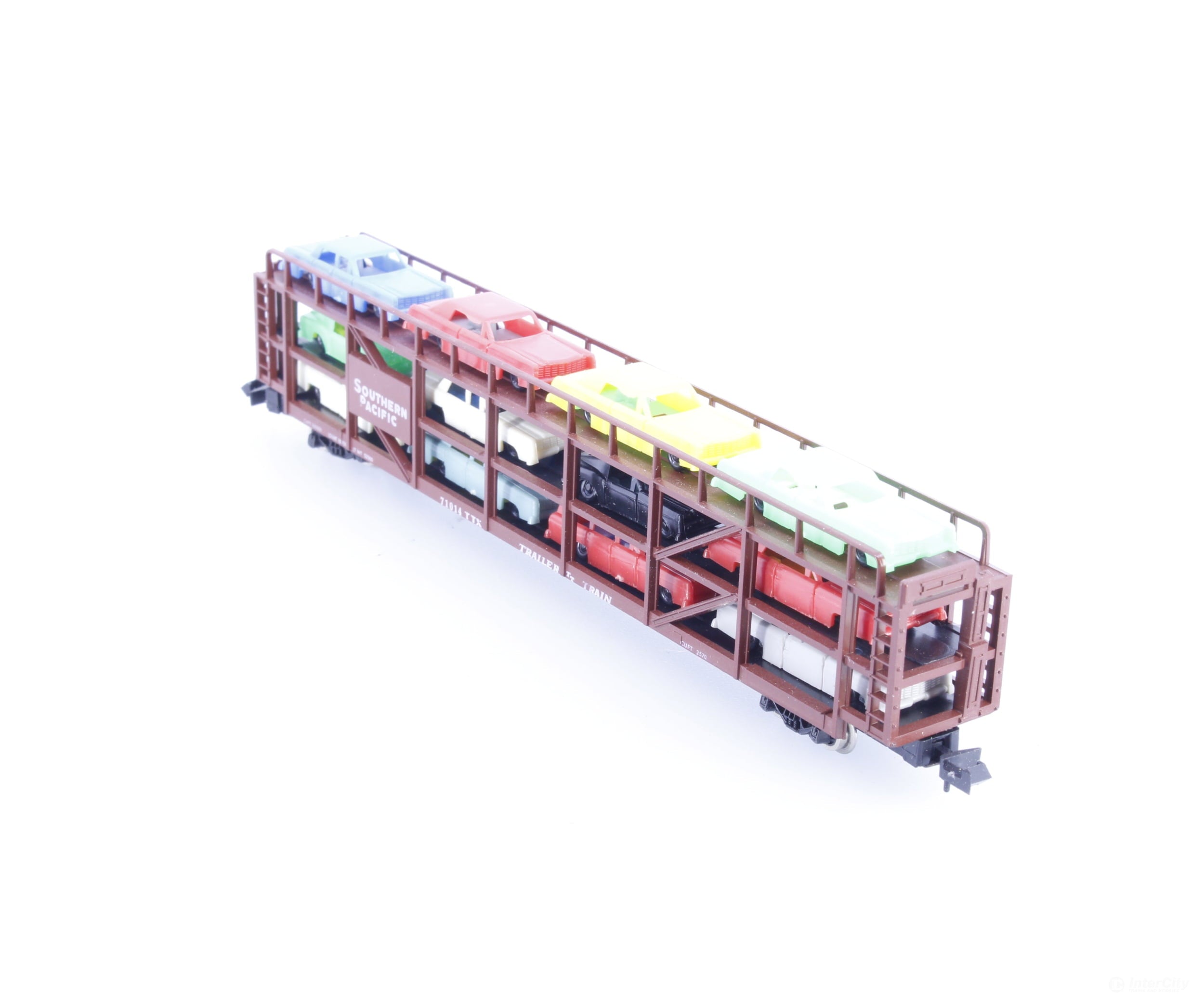 Minitrix 51315200 N Tri Level Open Autorack (TTX) Southern Pacific (SP) 71014(#2) - Freight Cars