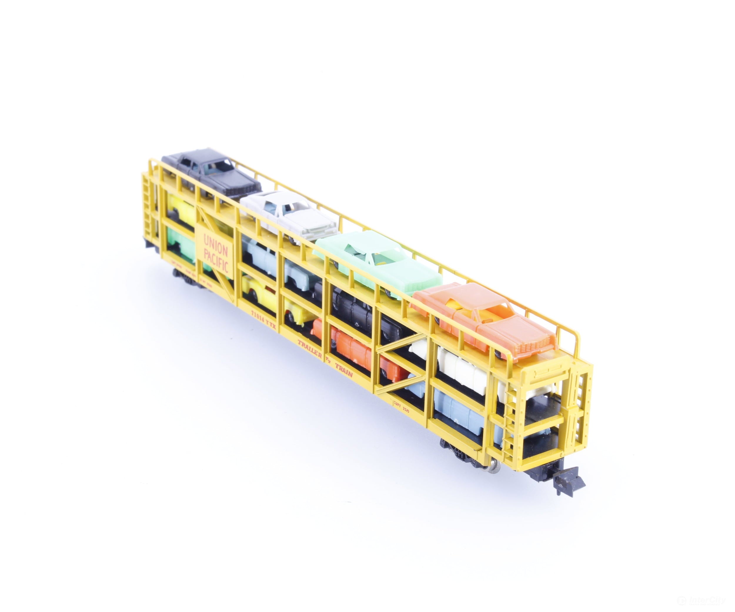 Minitrix 51315400 N Tri Level Open Autorack (TTX) Union Pacific (UP) 71014 - Freight Cars