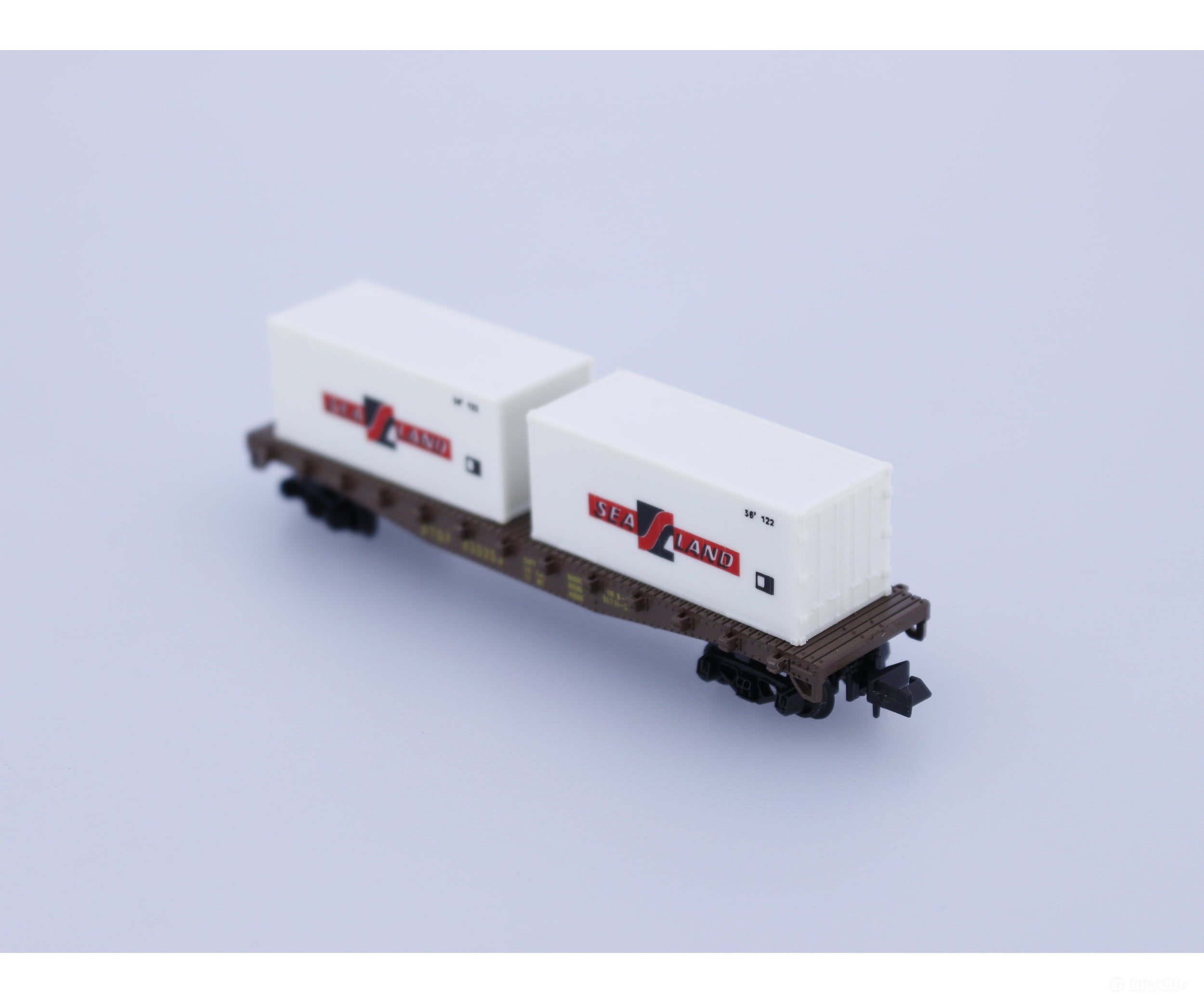 Model Power 4002 N SeaLand Container Flat Car Atchison Topeka and Santa Fe (ATSF) 933253 Freight Cars