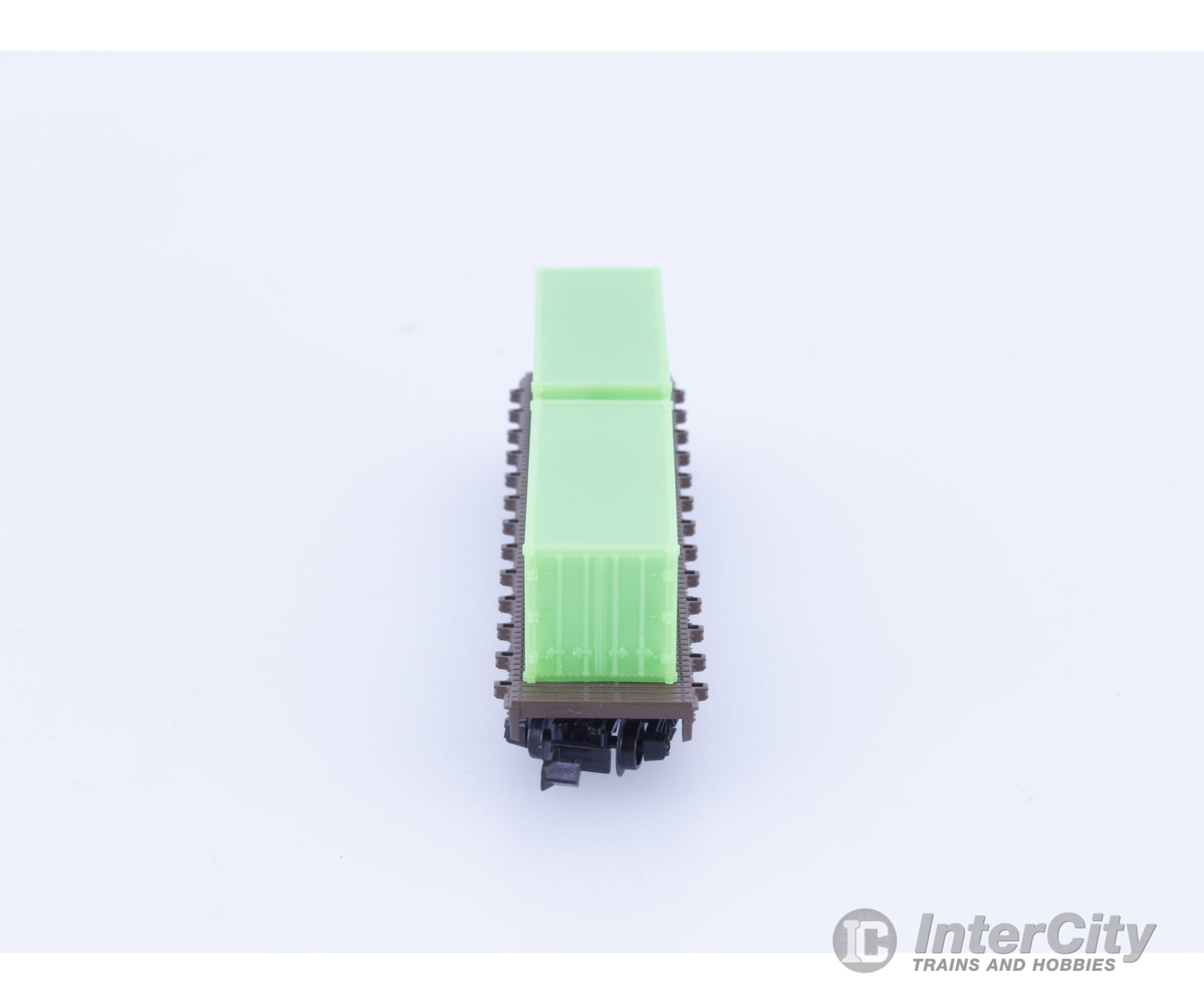 Model Power 4003 N 50’ Flat Car with 2 Evergreen Containers Pennsylvania (PRR) 474200 Freight Cars