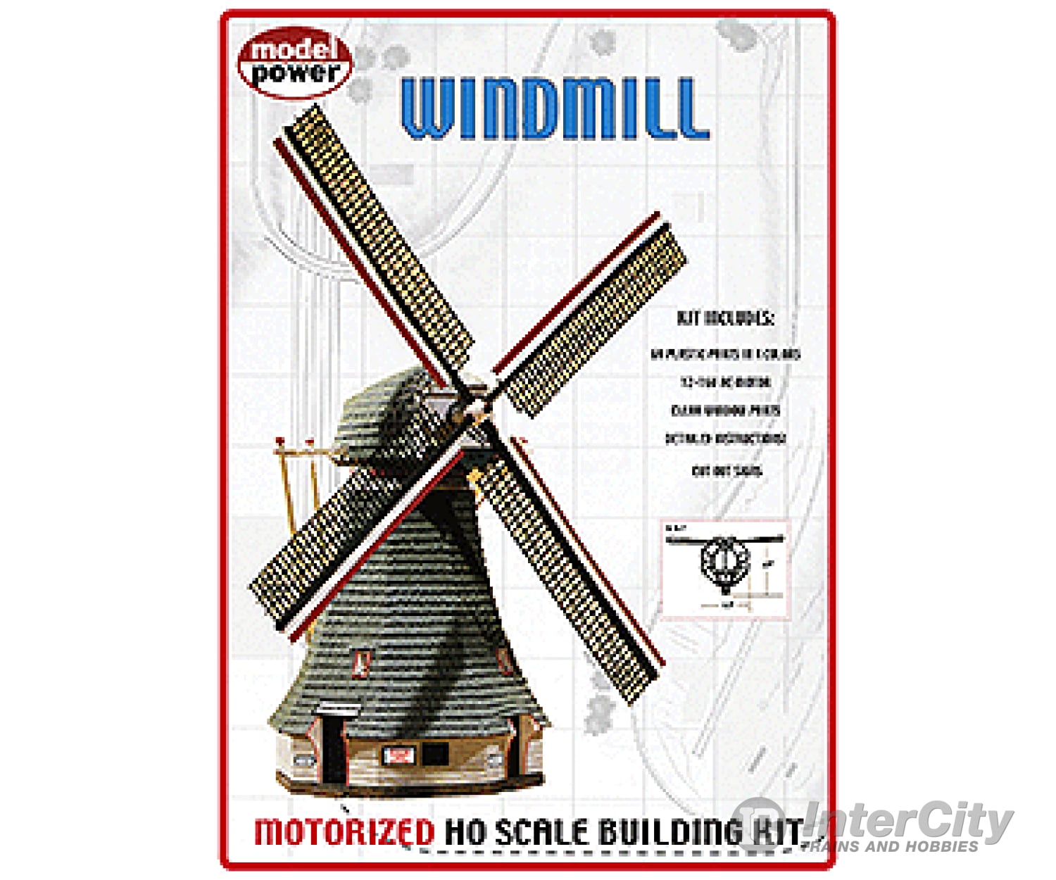Model Power Ho 404 Motorized Windmill -- Kit Structures