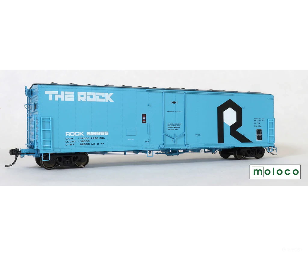 Moloco Ho 33020 Rock Repaint Ax 3-77 Fge 50’ Rbl Plt B 7 + 7R 10-1 Ctr Door - 516655 Freight Cars