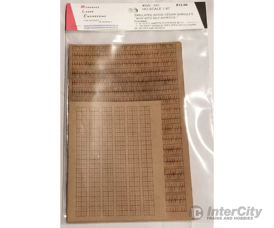 Monashee Laser Engineering SW-HO HO Simulated Wood Cedar Shingles (Self Adhesive) Scratch Building Supplies