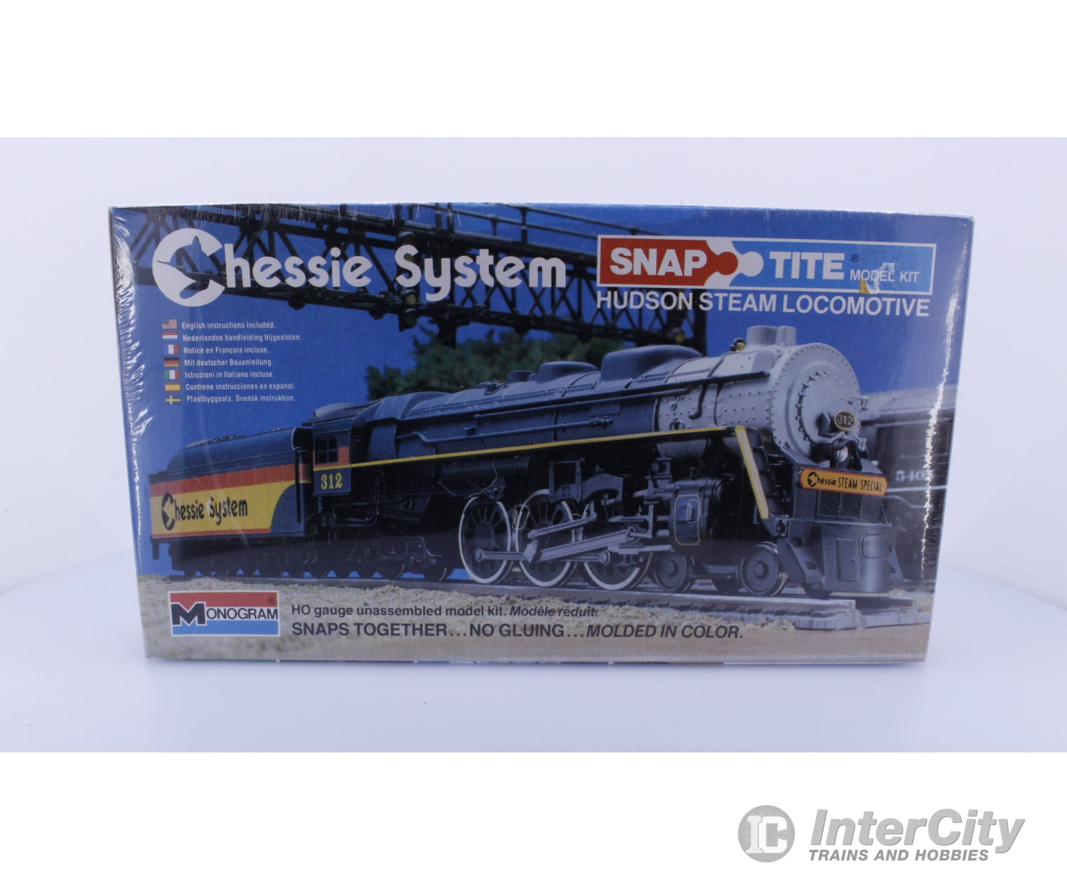 Monogram 1106 HO Cheesie System Hudson Steam Locomotive Plastic Model Kit Snap-Tite Structures