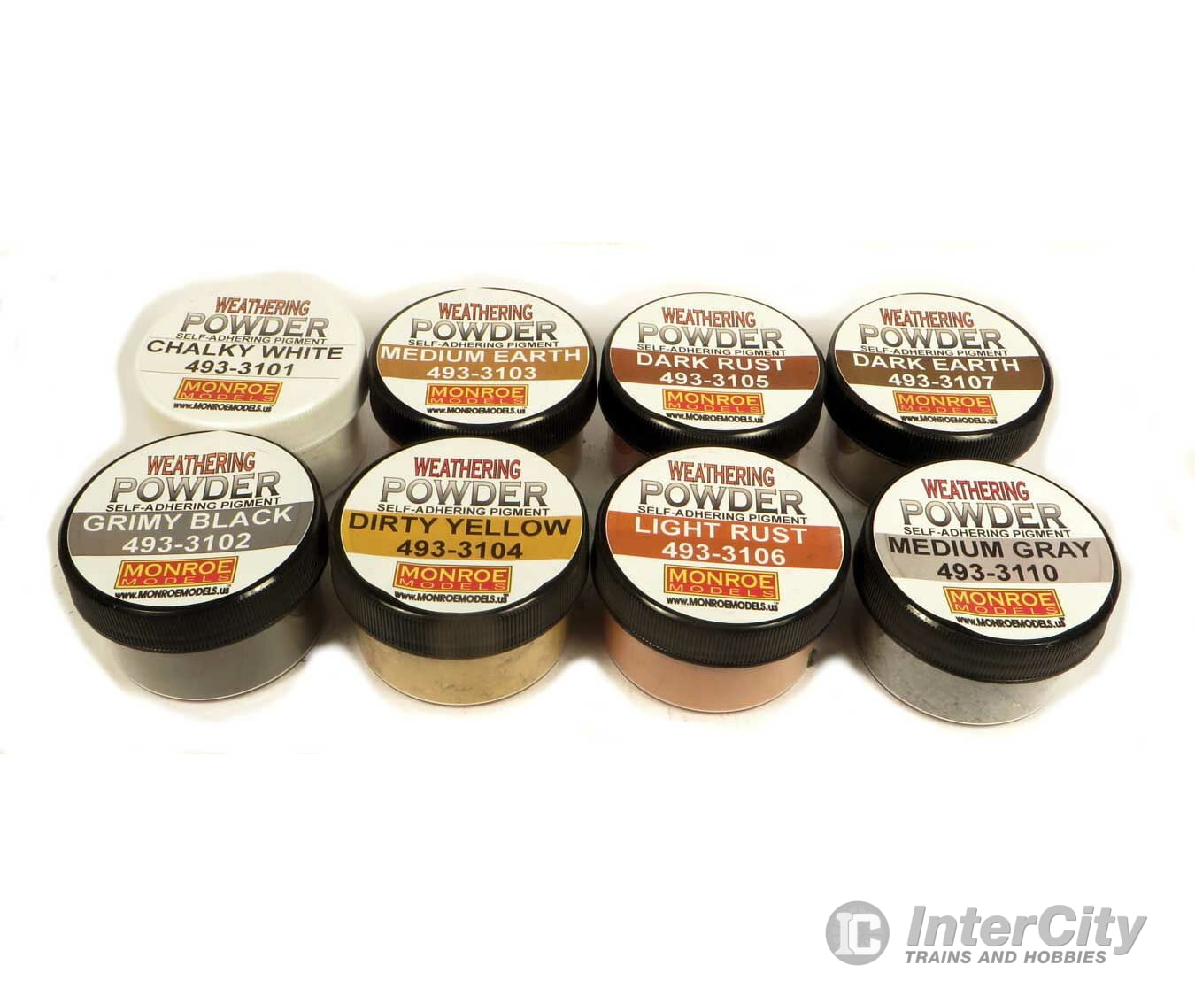 Monroe Models 3100 Colored Weathering Powder Assortment -- 8 Colors Each: 1Oz 28.3G