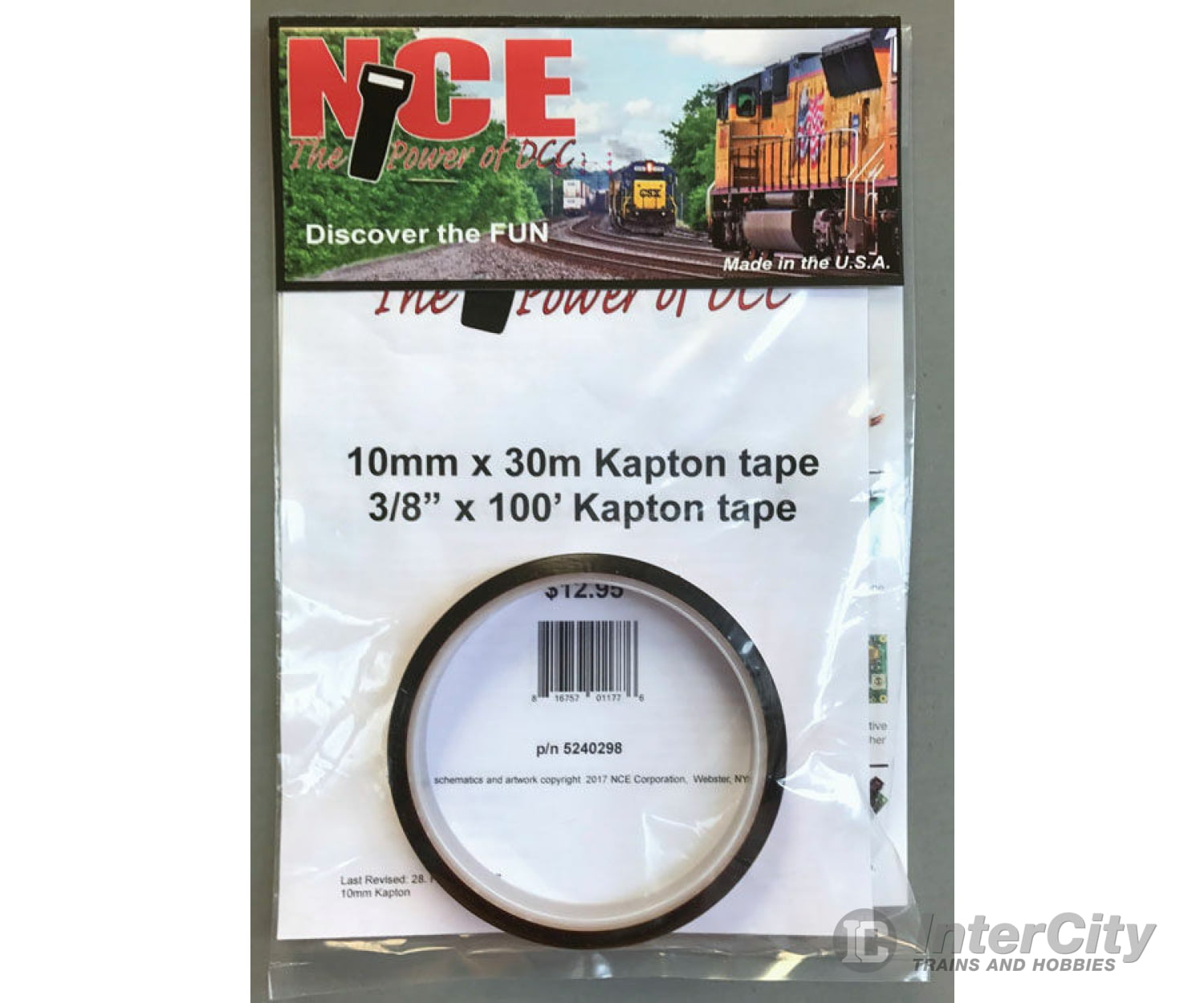 Nce 298 Kapton Tape -- 10Mm Wide 100’ Roll Dcc Accessories