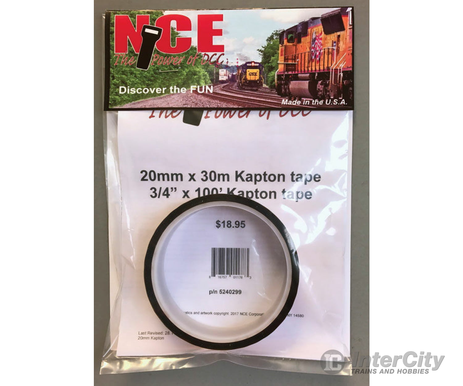 Nce 299 Kapton Tape - - 20Mm Wide 100’ Roll Dcc Accessories