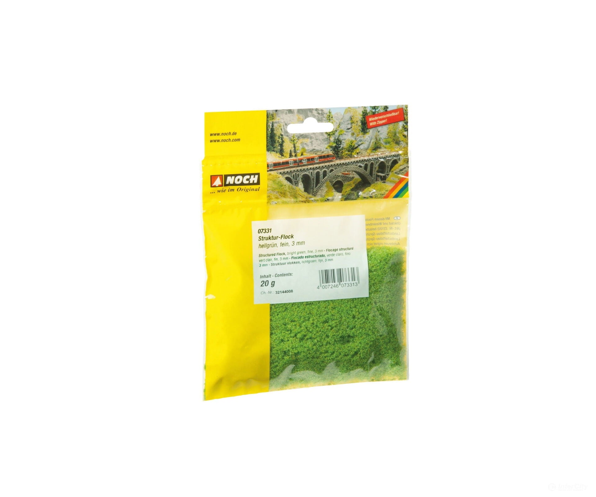 Noch 07331 Structured Flock light green fine 3 mm Grass & Scenery Mats